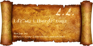 Lőwy Liberátusz névjegykártya